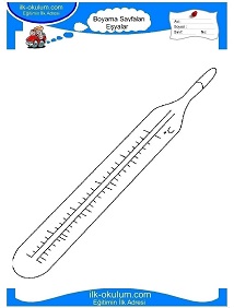 Çocuklar İçin Termometre Boyama Sayfaları 